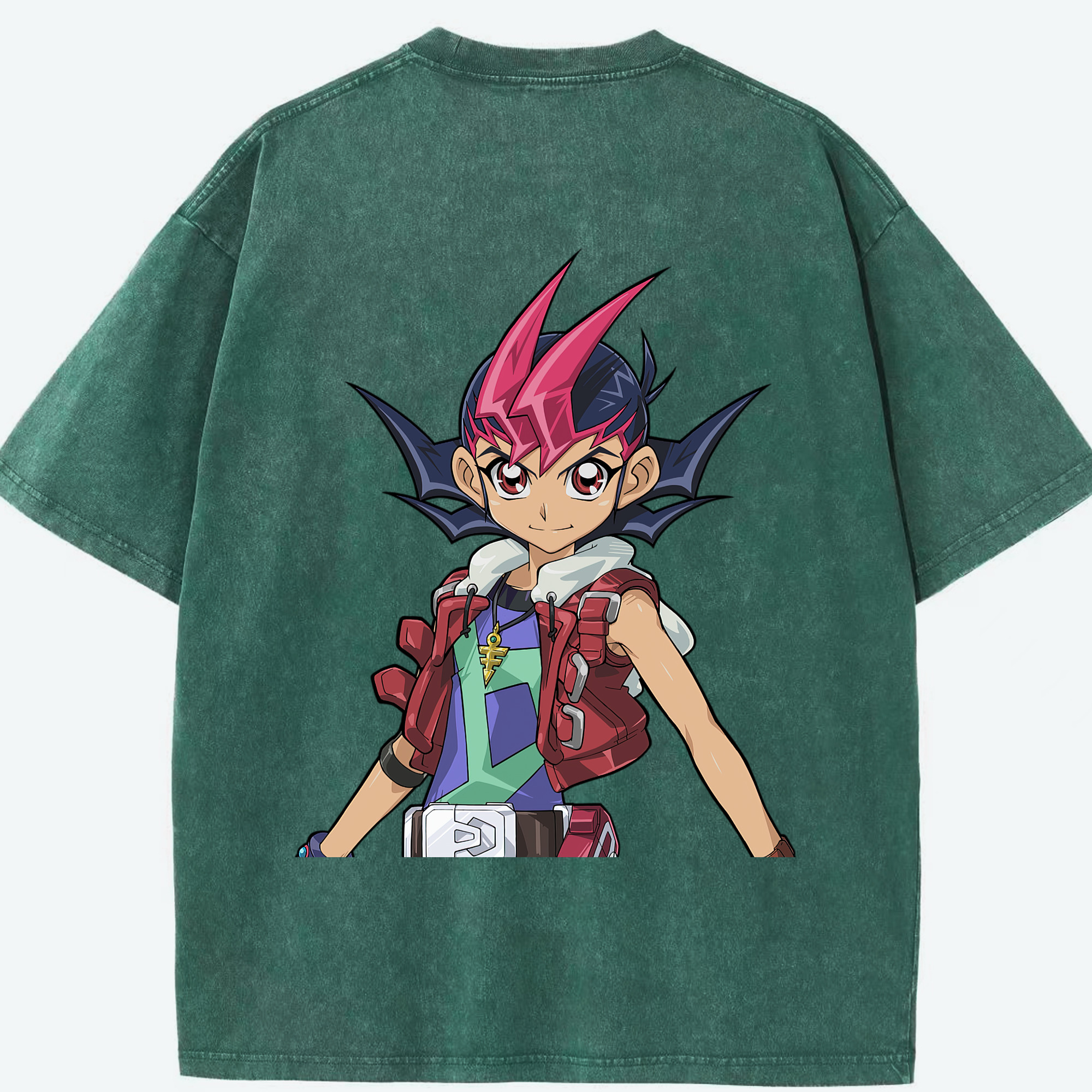 （画像用） 遊☆戯☆王 Yu-Gi-Oh! 綿100% ヴィンテージ風 半袖Tシャツ（背面プリント）